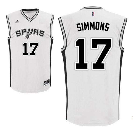 San Antonio Spurs #17 Jonathon Simmons White Stitched Adidas Revolution 30 Swingman Jersey - Zenithce