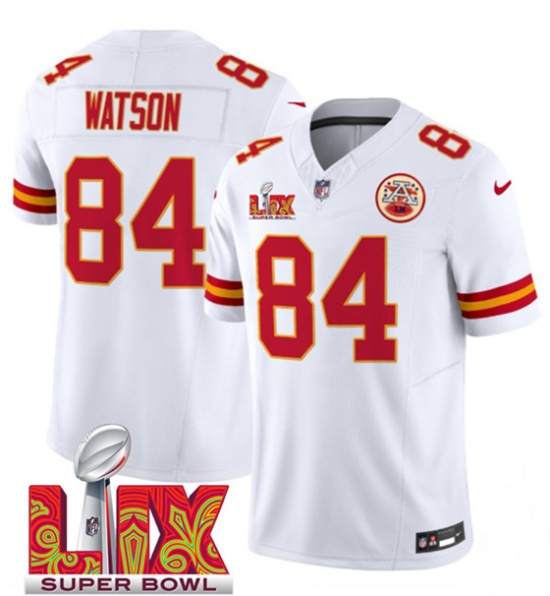 Kansas City Chiefs #84 Justin Watson White 2025 F.U.S.E. Super Bowl LIX Patch Vapor Untouchable Limited Stitched Jersey - Zenithce
