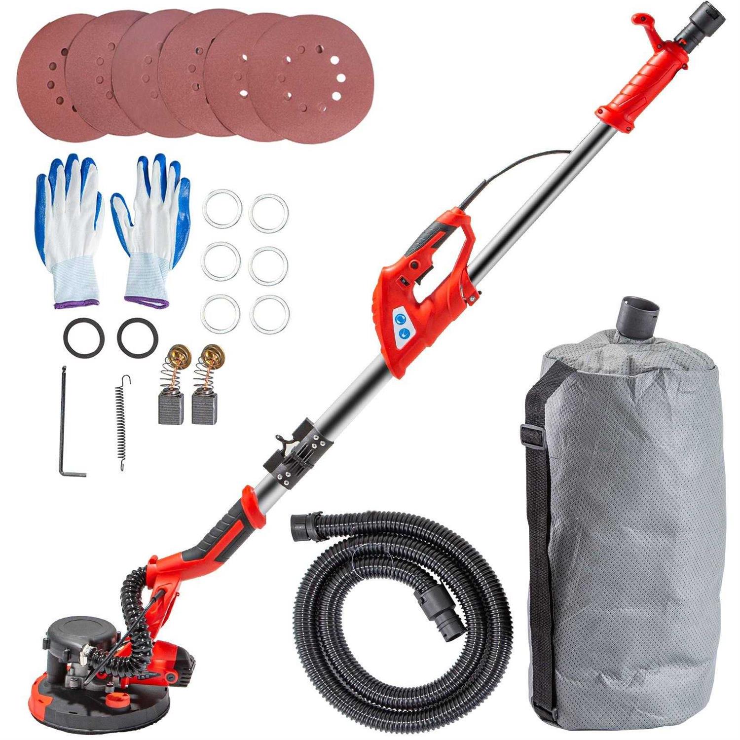 VEVOR Drywall Sander 850W Electric Drywall Sander Foldable Sheetrock Sander with Telescope Handle Electric Sander Variable Speed 800-1750RPM - Zenithce