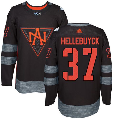 Team North America #37 Connor Hellebuyck Black 2016 World Cup Stitched Jersey - Zenithce