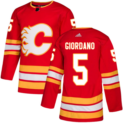 Calgary Flames #5 Mark Giordano Red Stitched Jersey - Zenithce
