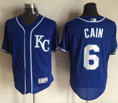Royals #6 Lorenzo Cain Royal Blue Flexbase Authentic Collection Stitched Jersey - Zenithce