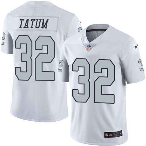 Raiders #32 Jack Tatum White Stitched Limited Rush Nike Jersey - Zenithce