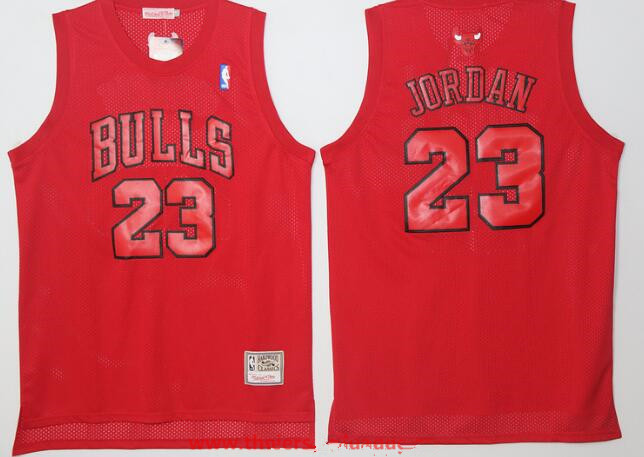 Chicago Bulls #23 Michael Jordan All Red Hardwood Classics Soul Swingman Throwback Jersey - Zenithce