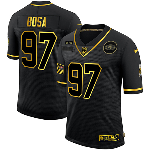 San Francisco 49ers #97 Nick Bosa Olive Gold 2019 Salute To Service Limited Stitched Jersey - Zenithce