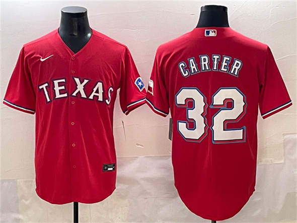 Texas Rangers #32 Evan Carter Red Cool Base Stitched Jersey - Zenithce