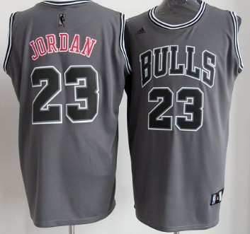 Chicago Bulls #23 Michael Jordan Gray Shadow Jersey - Zenithce