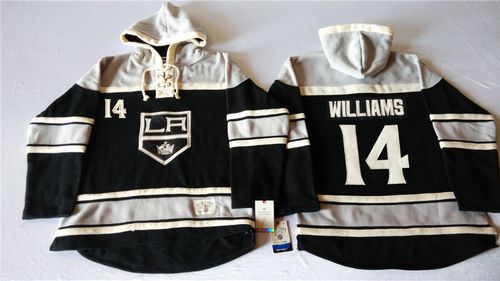 Kings #14 Justin Williams Black Sawyer Hooded Sweatshirt Stitched Jersey - Zenithce