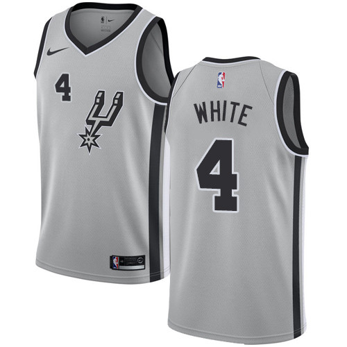 San Antonio Spurs #4 Derrick White Silver Swingman Statement Edition Jersey - Zenithce