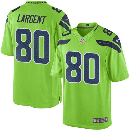 Seahawks #80 Steve Largent Green Stitched Limited Rush Nike Jersey - Zenithce