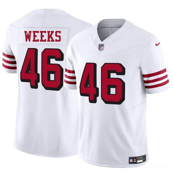 San Francisco 49ers #46 Jon Weeks New White 2025 F.U.S.E. Vapor Untouchable Limited Stitched Jersey - Zenithce