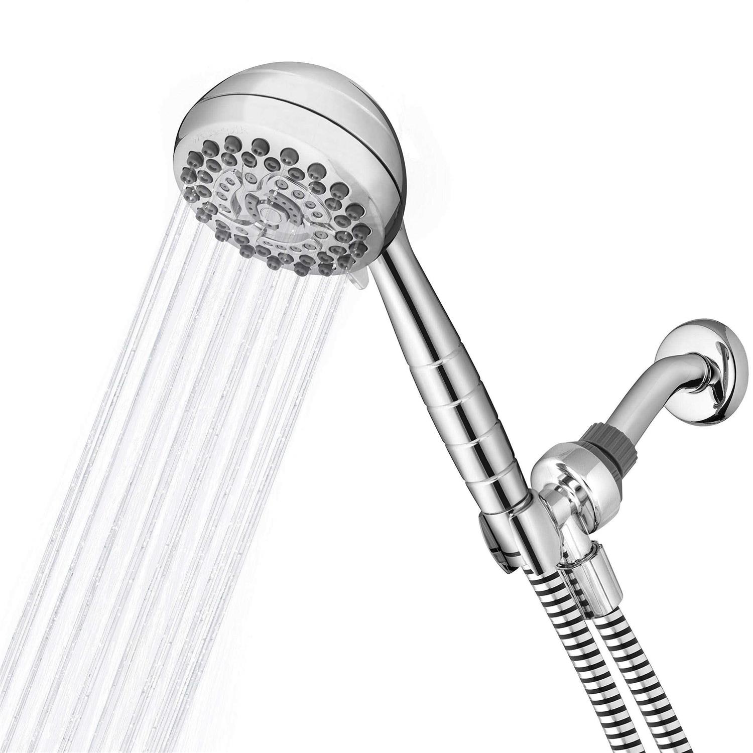 Waterpik Handheld Showerhead PowerSpray+ Original Shower Massage Chrome 6 settings 1.8 gpm SM-651E - Zenithce