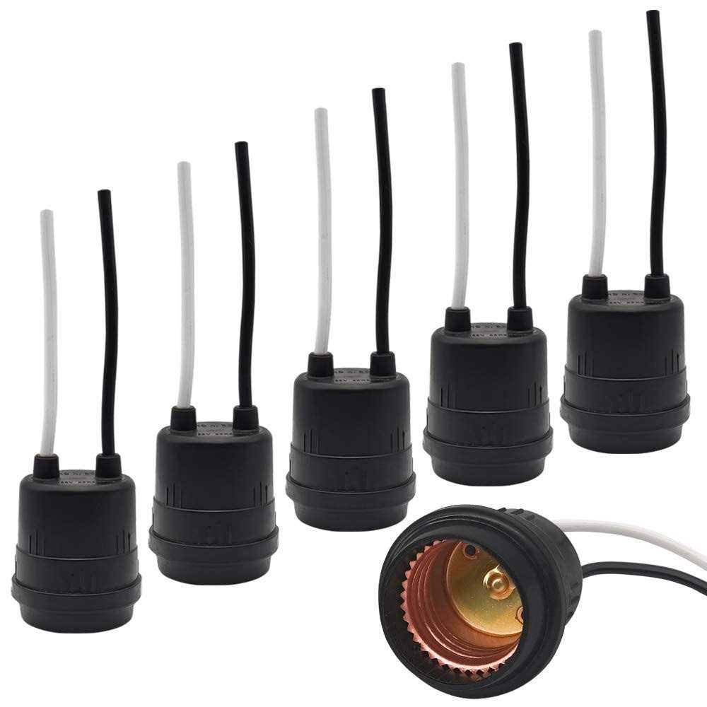 New orange heart E26 Socket Adapter Medium Base Screw in Light Bulb Socket Pigtail for Led Ceiling Lights Downlight Retrofit Power Adapter - Zenithce
