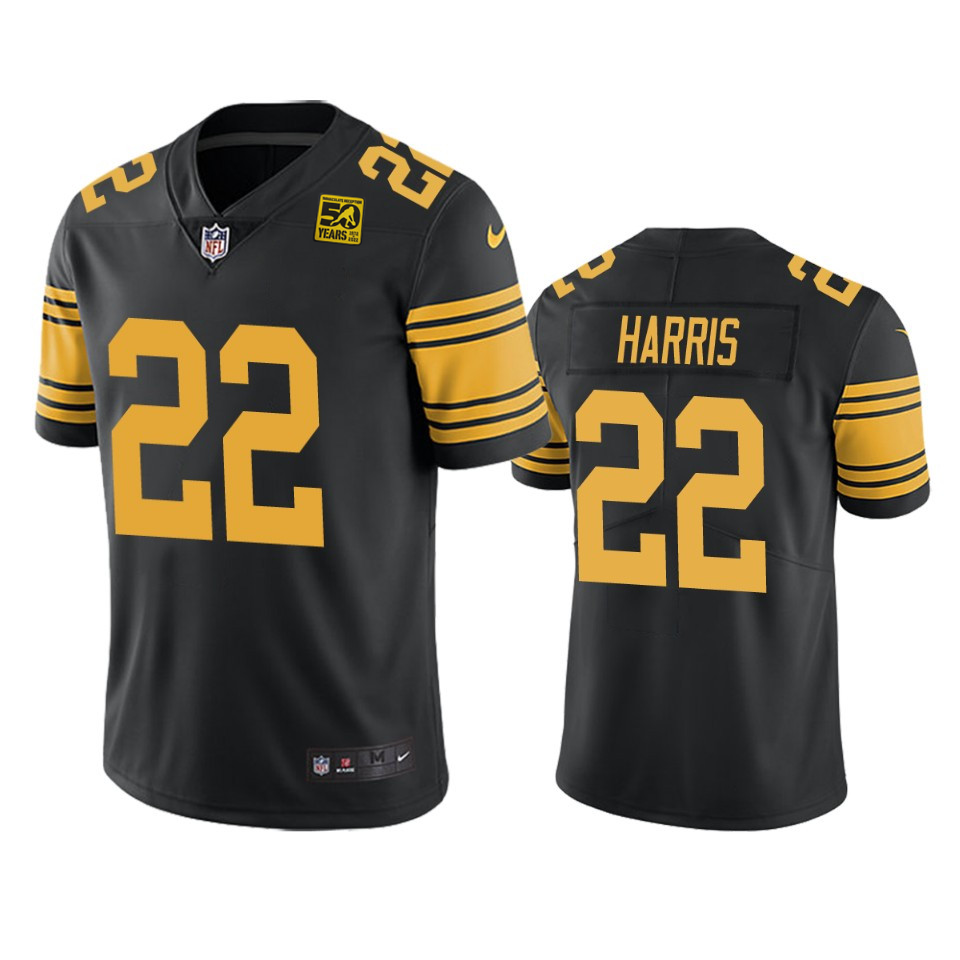 Pittsburgh Steelers #22 Najee Harris Black 2023 50th Anniversary Color Rush Limited Jersey - Zenithce