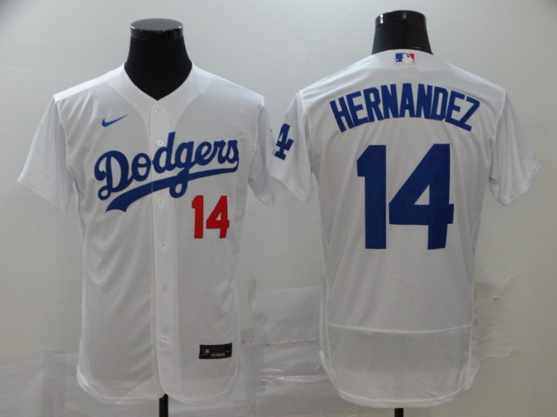 Los Angeles Dodgers #14 Kiké Hernández White Flex Base Stitched Jersey - Zenithce