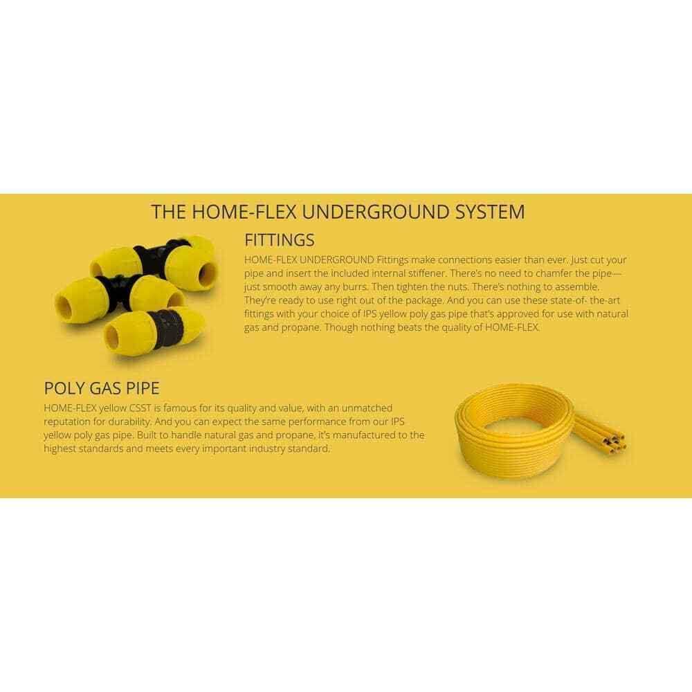 HOME-FLEX IPS x Dr 11 Underground Yellow Polyethylene GAS Pipe - Zenithce