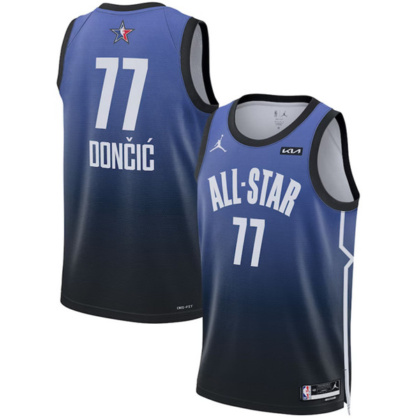 2023 All-Star #77 Luka Doncic Blue Game Swingman Stitched Jersey - Zenithce