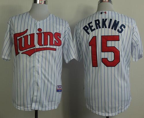 Twins #15 Glen Perkins White(Blue Strip) Cool Base Stitched Jersey - Zenithce