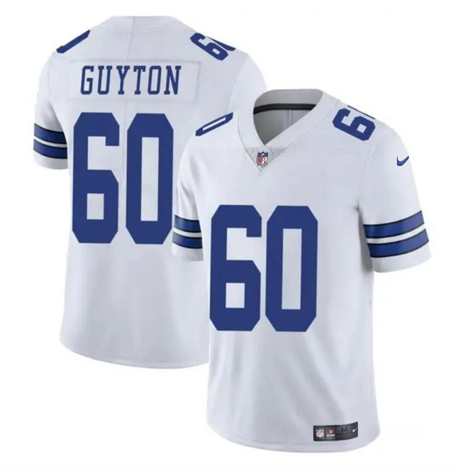 Dallas Cowboys #60 Tyler Guyton White 2024 Draft Vapor Untouchable Limited Stitched Jersey - Zenithce