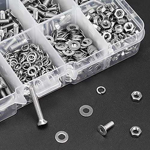 HELIFOUNER 600 Pieces 9 Sizes 304 Stainless Steel Flat Washers Assortment Kit - Zenithce