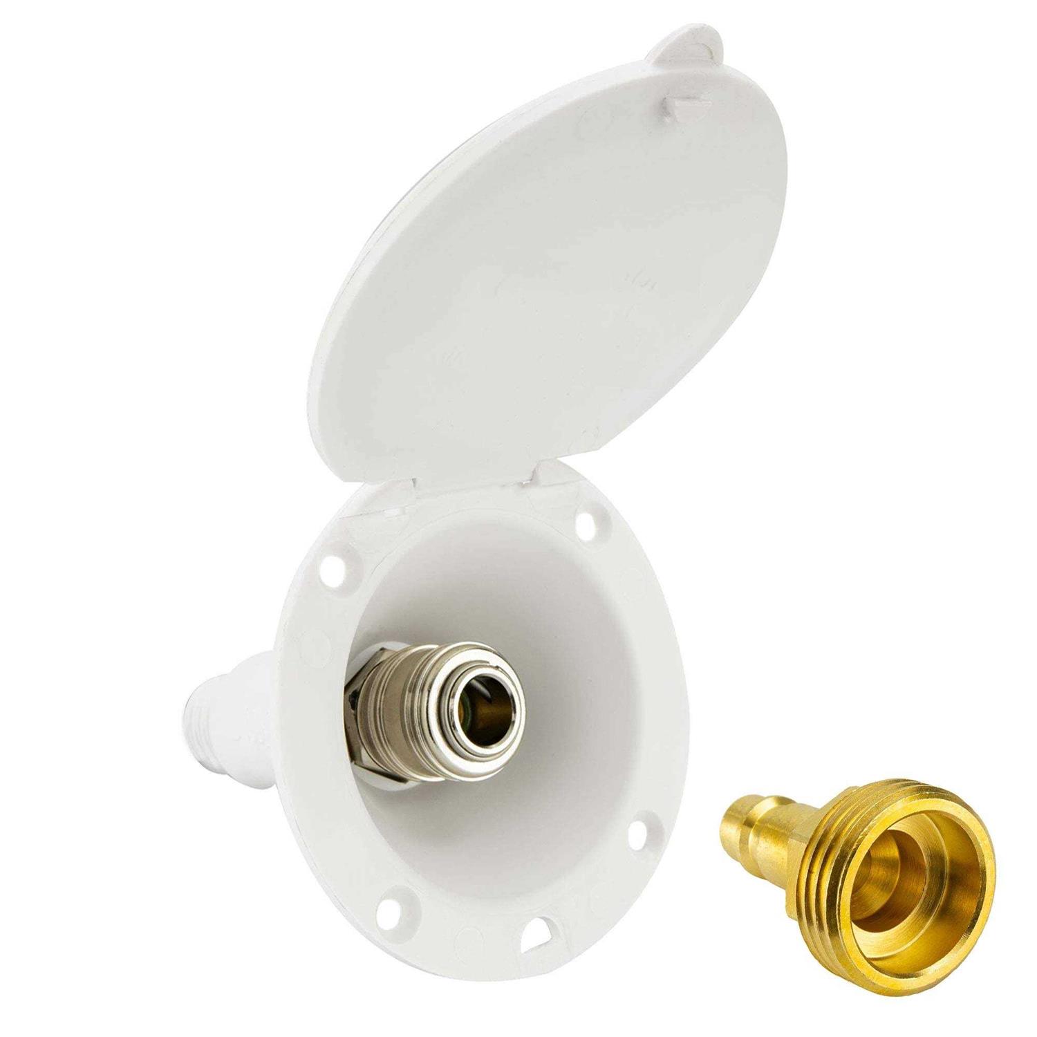 Recpro RV Exterior Spray Port Hook-Up Connector Optional Hose with Sprayer or Quick Connector - Zenithce