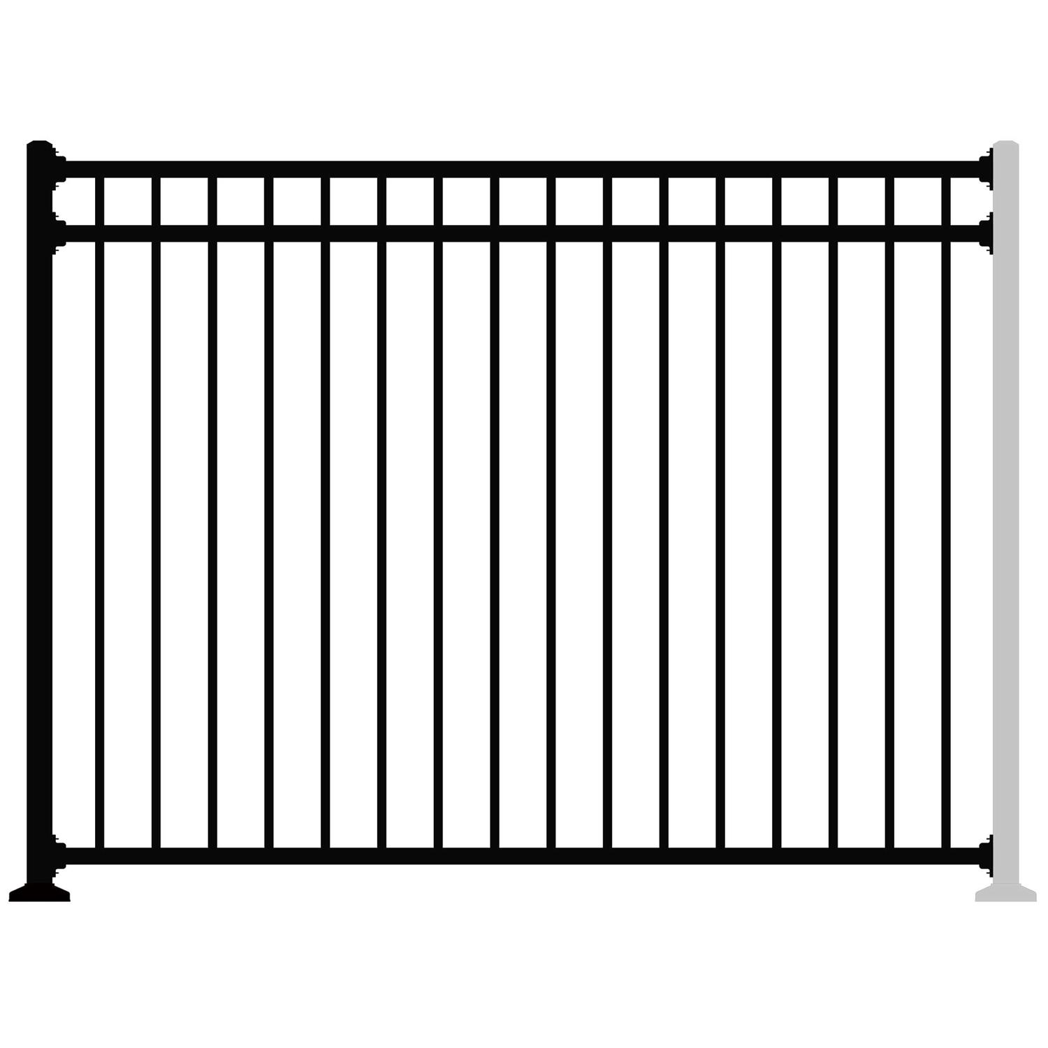 Xcel Black Steel Anti-Rust Fence Gate Flat End Pickets 4ft W x 5ft H - Zenithce