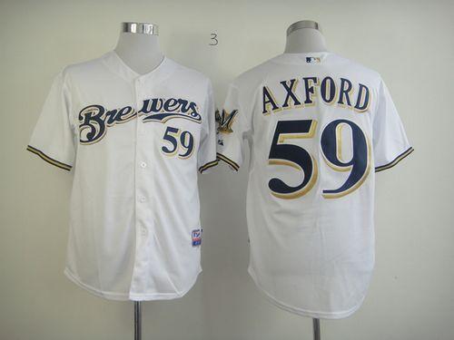 Brewers #59 John Axford White Cool Base Stitched Jersey - Zenithce