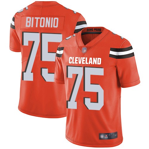 Cleveland Browns #75 Joel Bitonio Orange Vapor Untouchable Limited Stitched Jersey - Zenithce