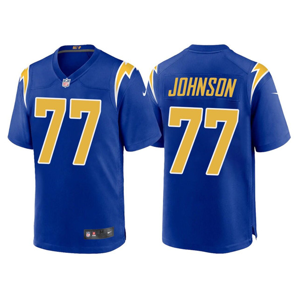 Los Angeles Chargers #77 Zion Johnson Royal Limited Stitched Jersey - Zenithce
