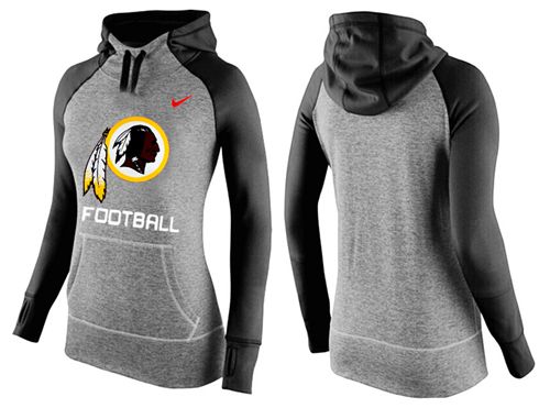 Women's Nike Washington Redskins Performance Hoodie Grey   Black_1 - Zenithce