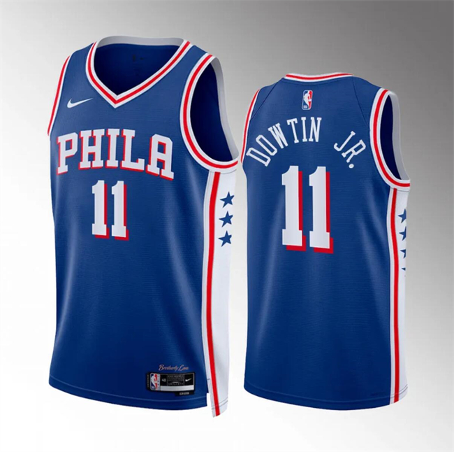 Philadelphia 76ers #11 Jeff Dowtin Jr Royal Icon Edition Stitched Jersey - Zenithce