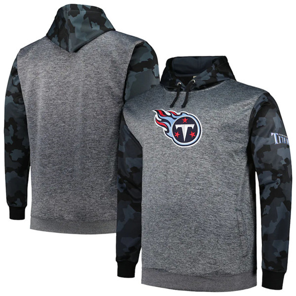 Tennessee Titans Heather Charcoal Big Tall Camo Pullover Hoodie - Zenithce