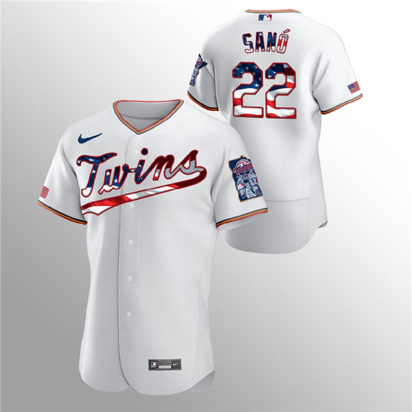 Minnesota Twins White #22 Miguel Sano 2020 Stars Stripes Flex Base Stitched Jersey - Zenithce