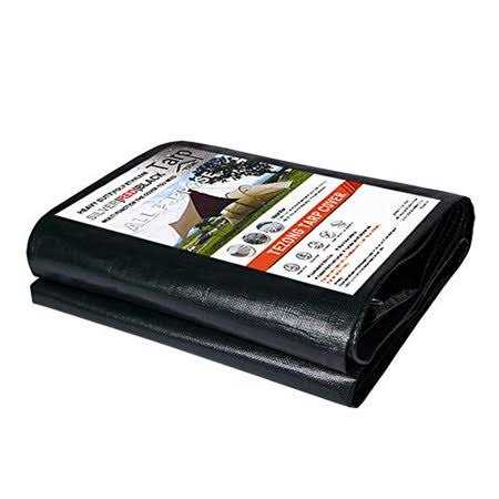 TEZONG Tarps Heavy Duty Waterproof Poly Tarp Multipurpose Tarpaulin Outdoor cover Black for Emergency Rain Roof - Zenithce