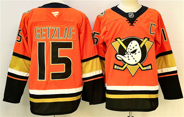 Anaheim Ducks #15 Ryan Getzlaf Orange Black 2024-25 With C Patch Stitched Jersey - Zenithce