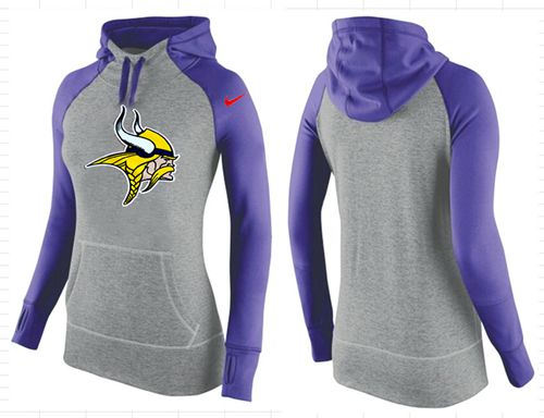 Women's Nike Minnesota Vikings Performance Hoodie Grey   Purple_2 - Zenithce