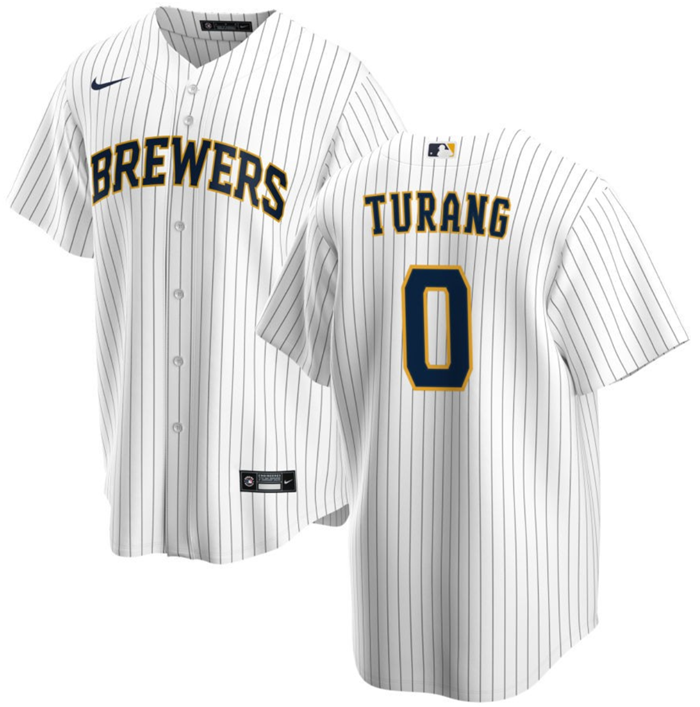 Milwaukee Brewers #0 Brice Turang Cream Cool Base Stitched Jersey - Zenithce