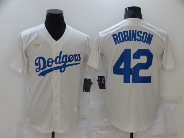 Los Angeles Dodgers #42 Jackie Robinson White Throwback Cool Base Stitched Jersey - Zenithce