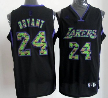 Los Angeles Lakers #24 Kobe Bryant Black Camo Fashion Jersey - Zenithce