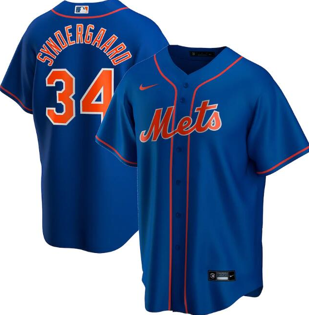 New York Mets Blue #34 Noah Syndergaard Cool Base Stitched Jersey - Zenithce