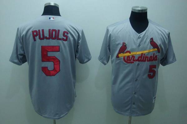 Cardinals #5 Albert Pujols Stitched Grey Jersey - Zenithce