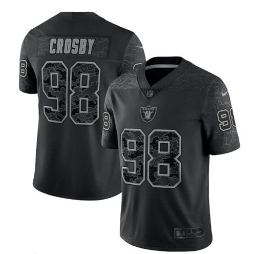 Las Vegas Raiders #98 Maxx Crosby Black Reflective Limited Stitched Football Jersey - Zenithce