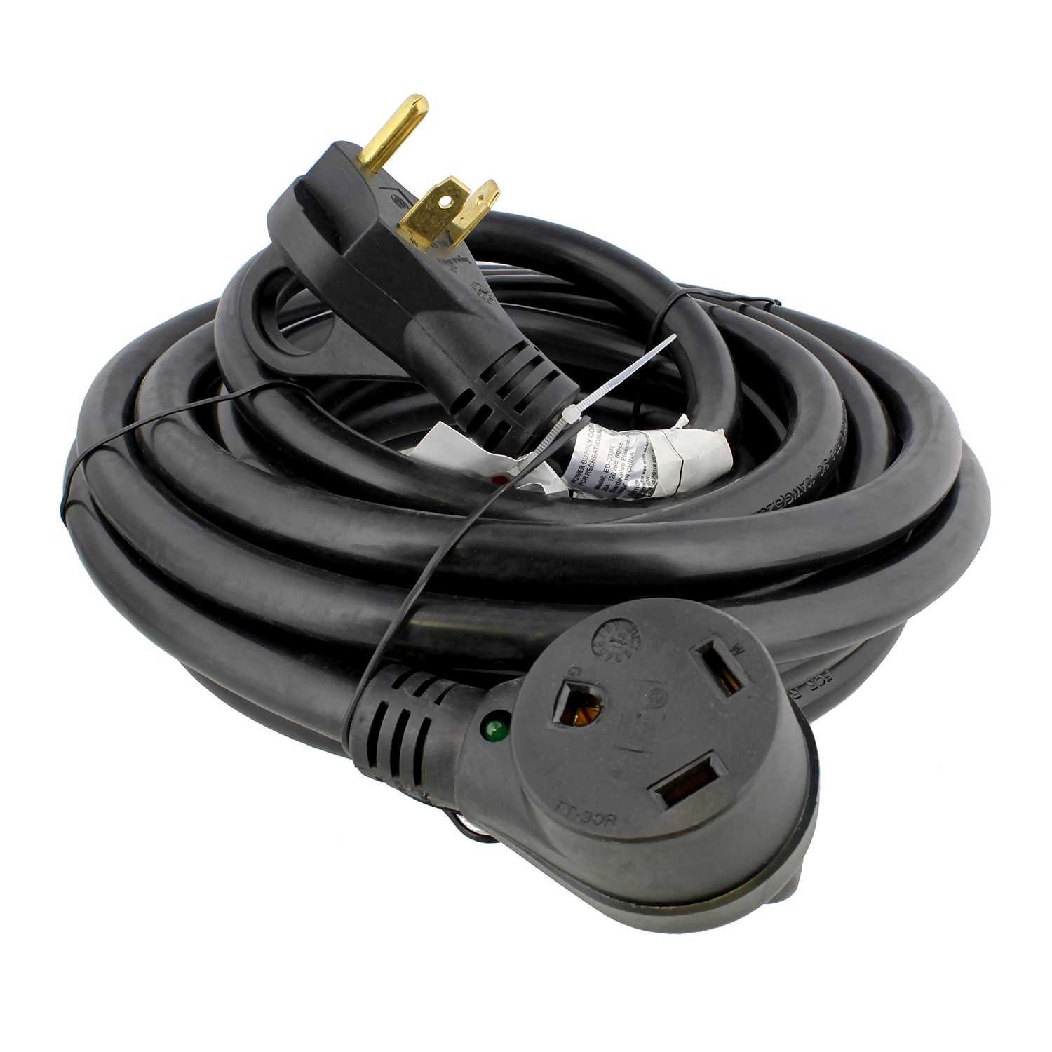 Dumble 30 AMP RV Power Cord w/ Indicator Light Camper Extension Cable - Zenithce