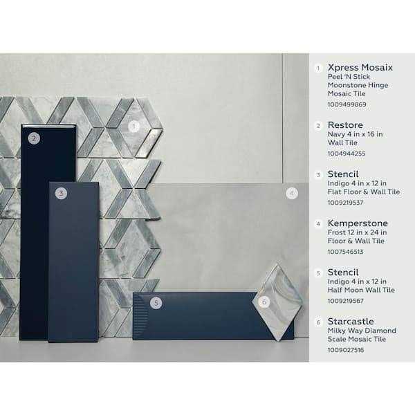 Daltile Stencil 4 in. x Glazed Porcelain Tile - Zenithce