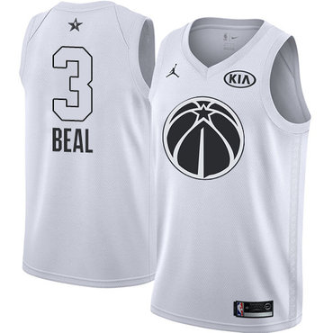 Wizards #3 Bradley Beal White Jordan Swingman 2018 All-Star Game Jersey - Zenithce