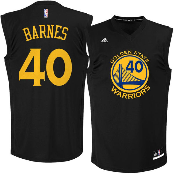 Golden State Warriors 40 Harrison Barnes Black Fashion Replica Jersey - Zenithce