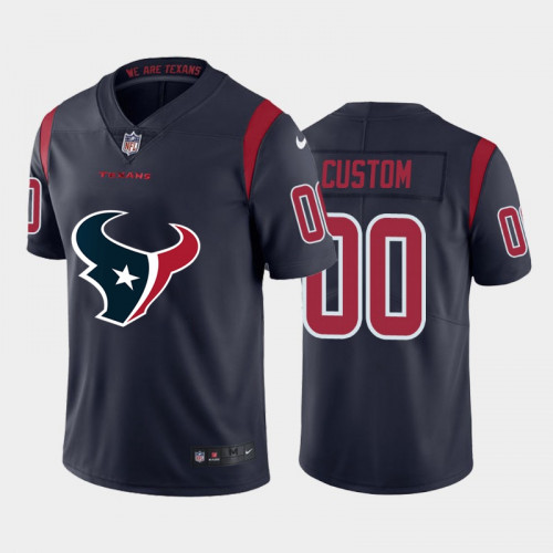 Houston Texans Customized Custom Navy Blue Team Big Logo Limited Stitched Jersey - Zenithce