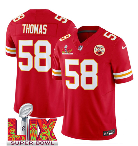 Kansas City Chiefs #58 Derrick Thomas Red 2025 F.U.S.E. Super Bowl LIX Patch Vapor Untouchable Limited Stitched Jersey - Zenithce