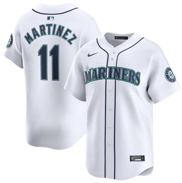 Seattle Mariners #11 Edgar Martinez White Home Limited Stitched Jersey - Zenithce