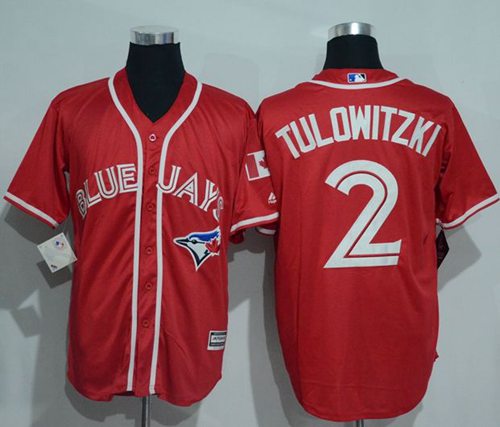 Blue Jays #2 Troy Tulowitzki Red New Cool Base Canada Day Stitched Jersey - Zenithce
